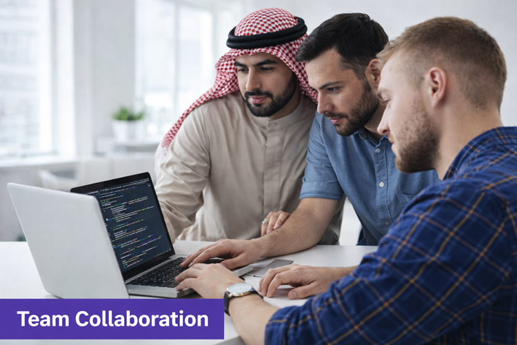 Team collaboration in office